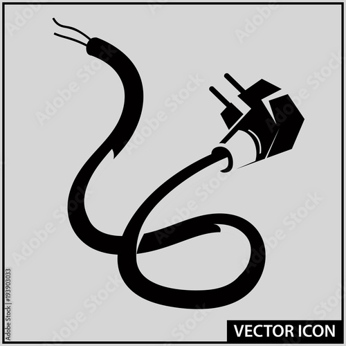 vector icon of a dangerous broken wire