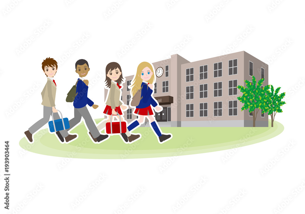 高校の友達のイラスト Stock Vector Adobe Stock