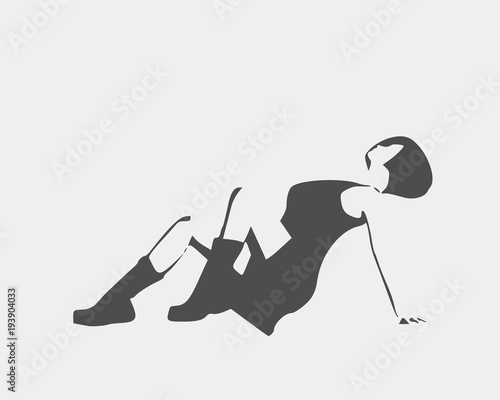 Illustration of a woman lying on the floor. Relaxing pose