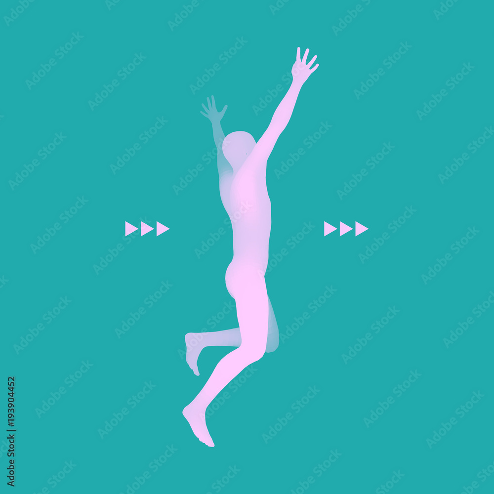 3d Running Man. Design for Sport, Business, Science and Technology. Vector Illustration. Human Body. 3d Running Man. Design for Sport, Business, Science and Technology. Vector Illustration. Human Body.