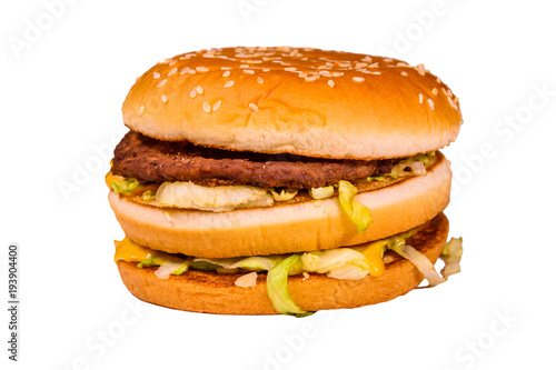 Fresh hamburger isolated on the white background