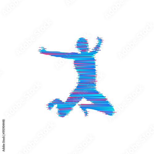 Business, freedom or happiness concept. 3d model of man. Human body model. Vector illustration.
