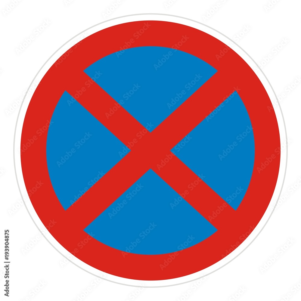 Road sign, no stopping and parking, vector icon Road sign, no stopping and parking, vector icon