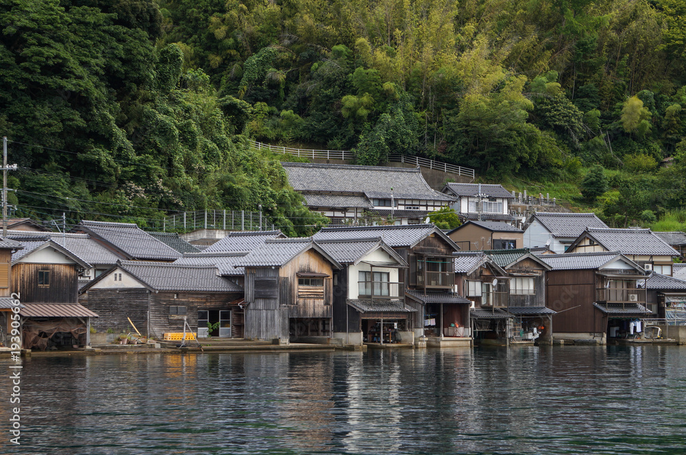 Ancient Fisherman Village on a cloudy day at Ine Boathouse of Kyoto, JAPAN. Ancient Fisherman Village on a cloudy day at Ine Boathouse of Kyoto, JAPAN.