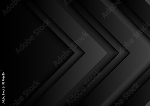 Abstract black arrows on black background with paper cut style.For business template.Vector illustration.