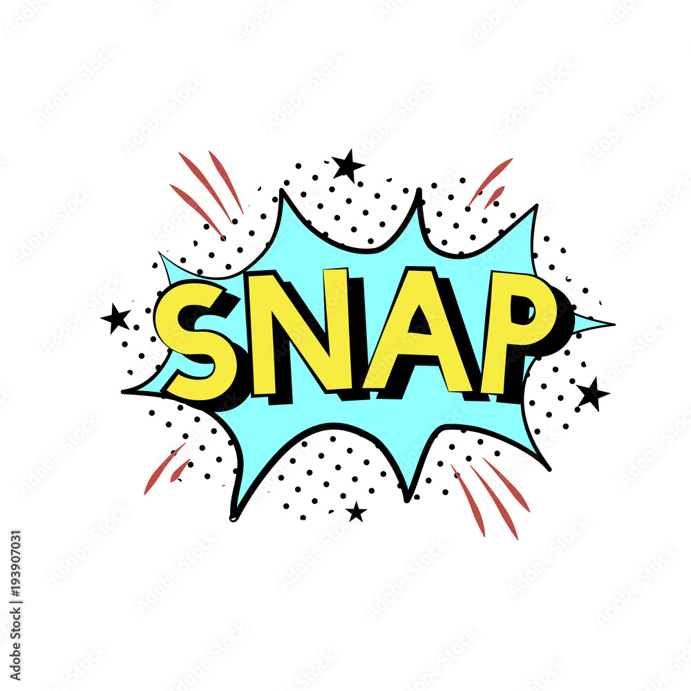 Plakat Illustration of snap word with explosion