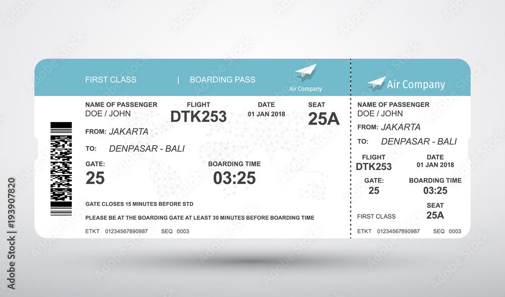 First class boarding pass design background. Vector illustration of airline  boarding pass. Boarding pass ticket. Stock Vector | Adobe Stock