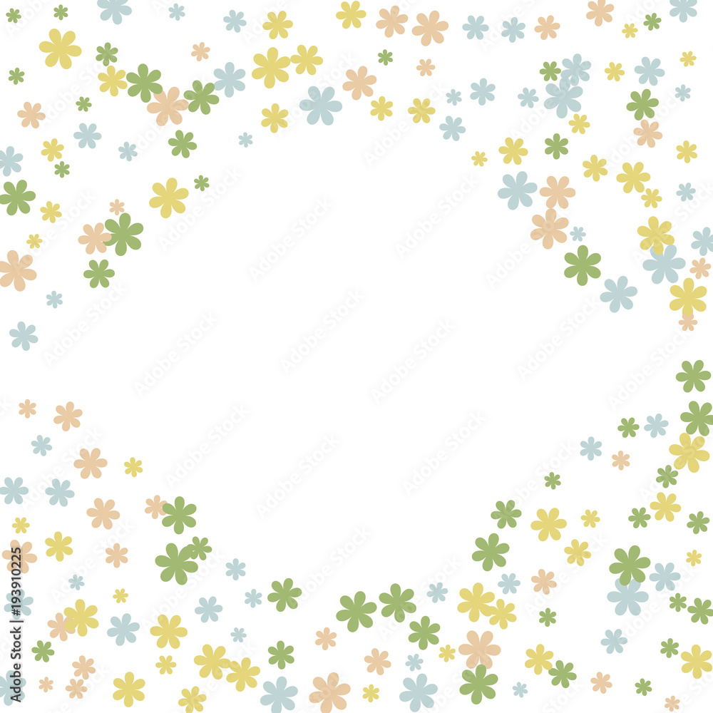 Delicate Floral Pattern with Simple Small Flowers for Greeting Card or Poster. Naive Daisy Flowers in Primitive Style. Vector Background for Spring or Summer Design. Delicate Floral Pattern with Simple Small Flowers for Greeting Card or Poster. Naive Daisy Flowers in Primitive Style. Vector Background for Spring or Summer Design.