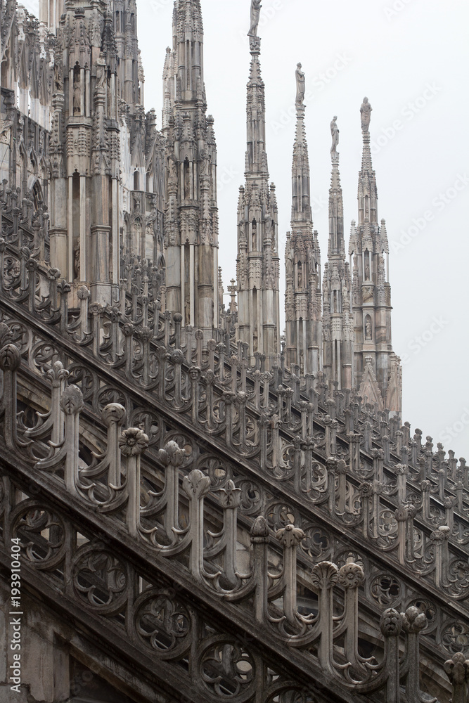 gothic architecture detail roof statues