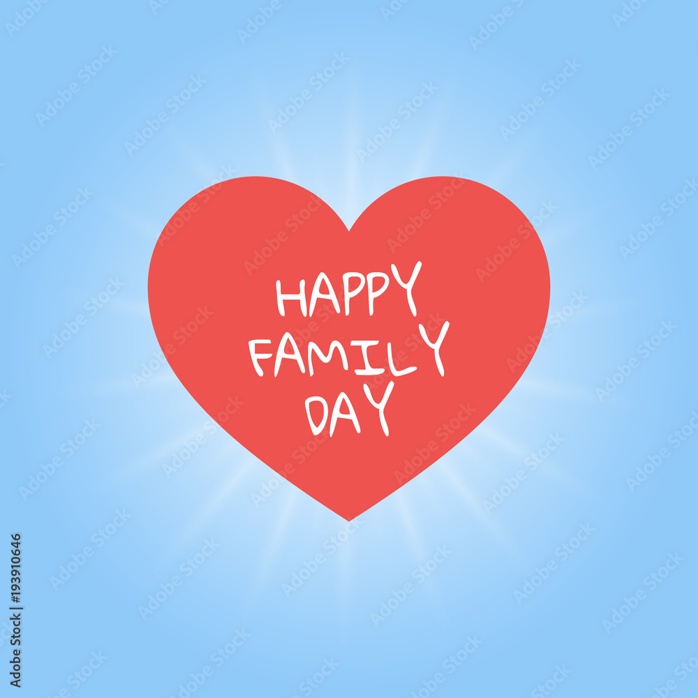 The concept of a greeting card for a family day. Heart on an abstract background. Vector illustration The concept of a greeting card for a family day. Heart on an abstract background. Vector illustration