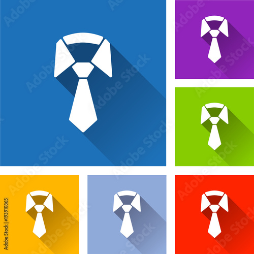 necktie icons with long shadow