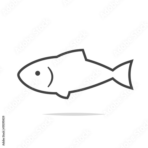 Fish line icon vector © FARBAI