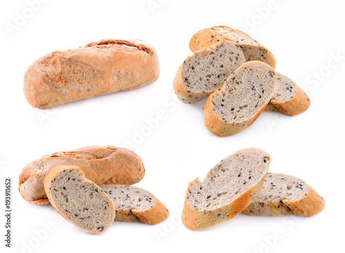 Bread mixes poppy on a white background.