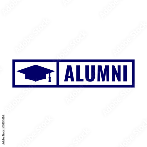 Alumni. Badge icon. Flat vector illustration on white background. photo
