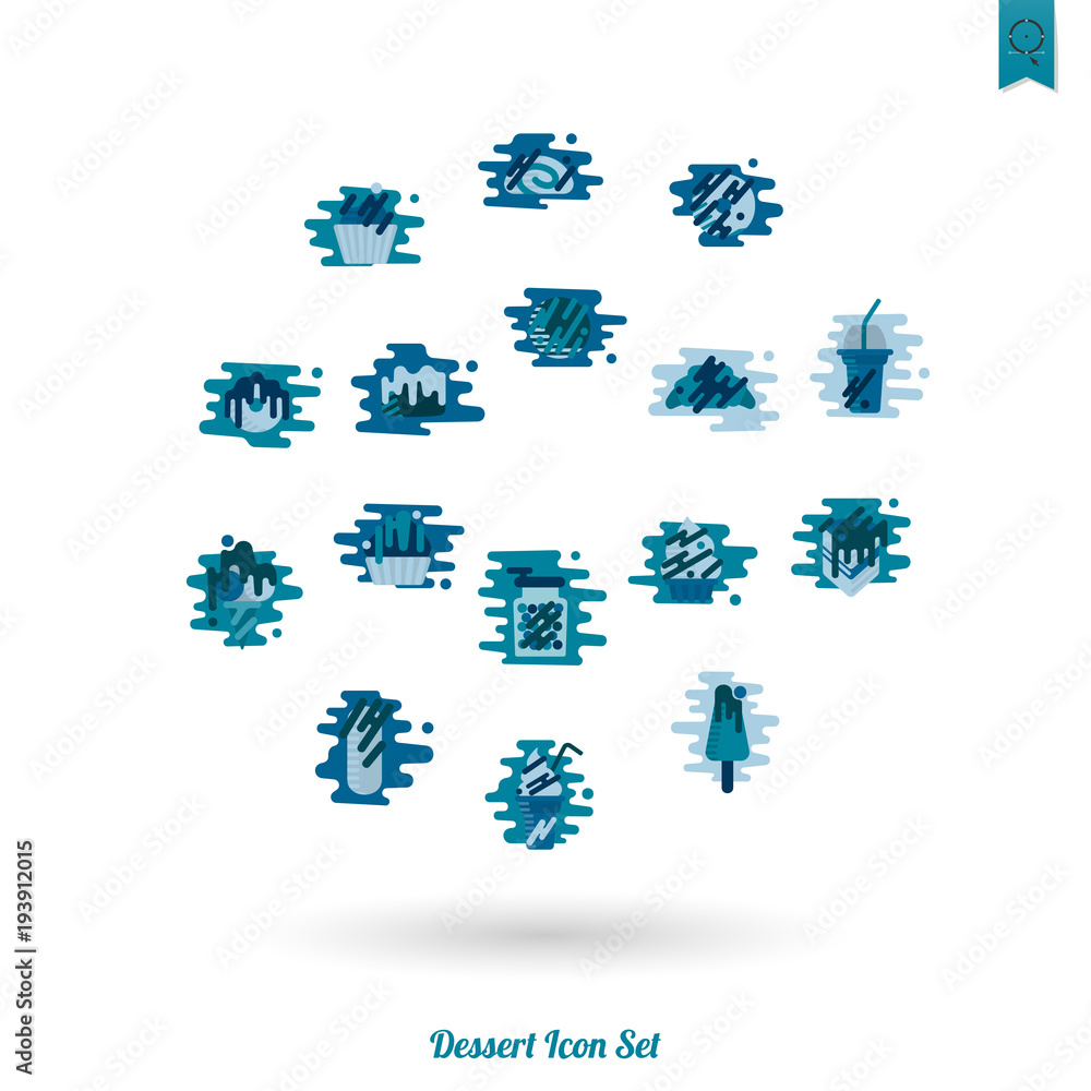 Dessert Icon Set in Modern Flat Design Style Dessert Icon Set in Modern Flat Design Style
