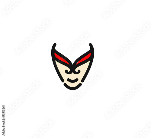 Superhero mask for face character in flat style.