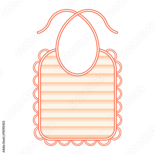 Baby bib isolated on white background. Vector illustration of baby feeding supplies.