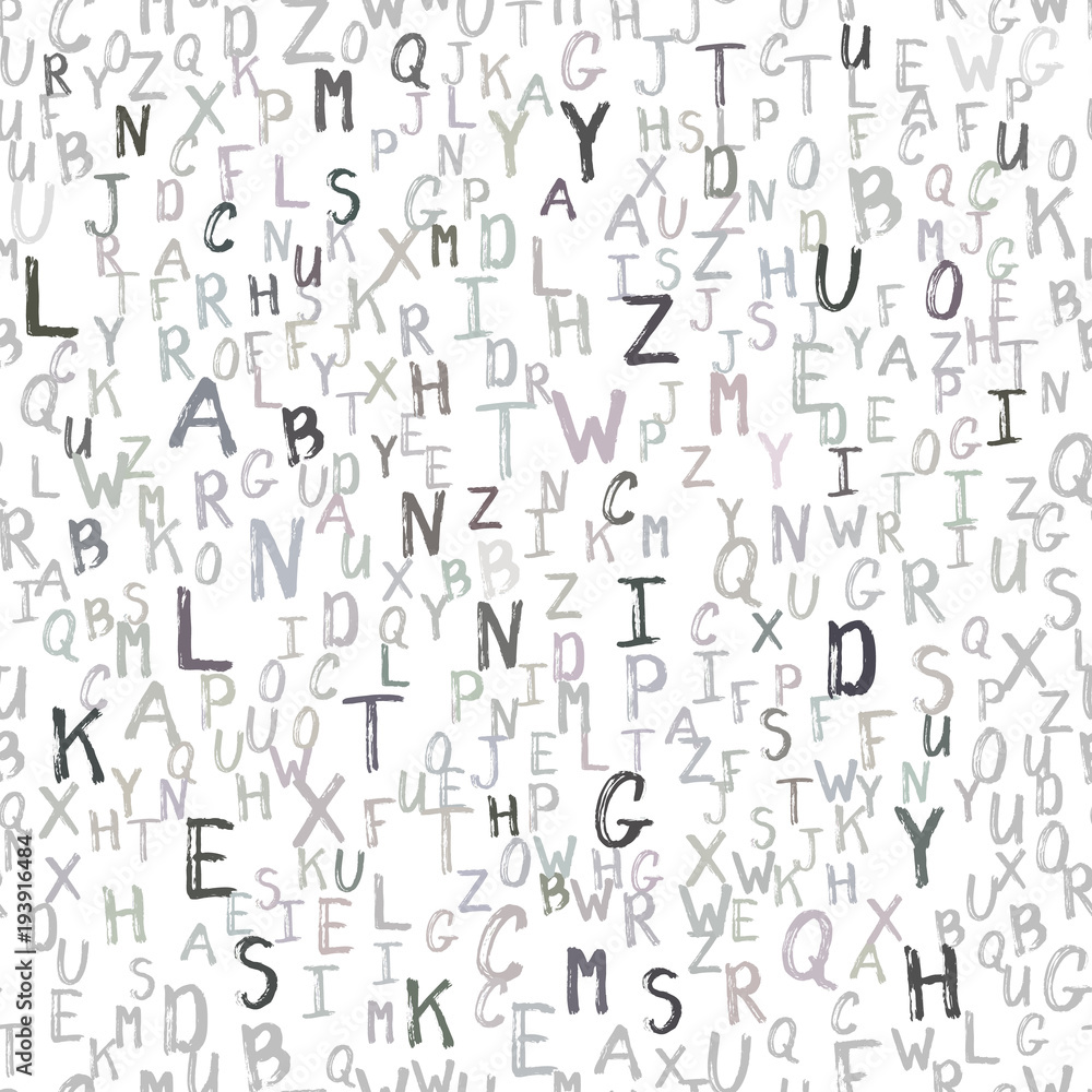 Vector random seamless pattern grunge letters.