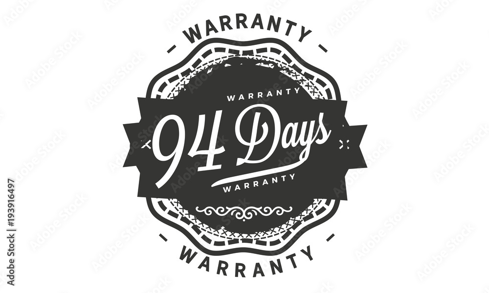 94 days warranty icon vintage rubber stamp guarantee