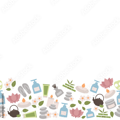 Background with spa icons.