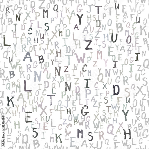 Vector random seamless pattern grunge letters.