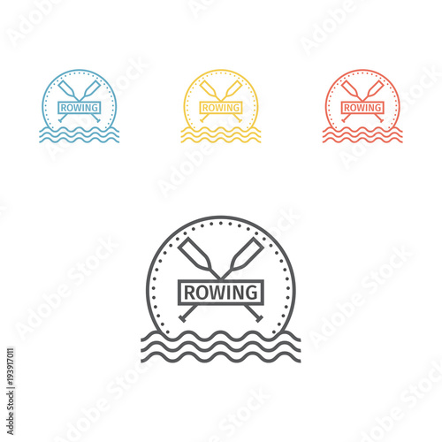 Rowing team logo. Vector emblem