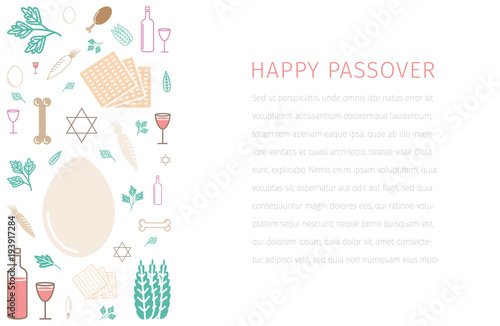 Passover seder banner. Vector illustration.