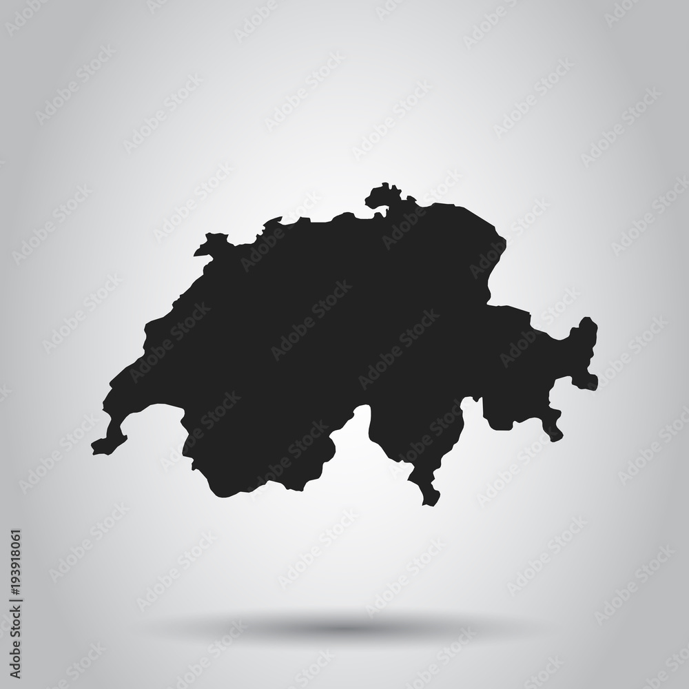 Switzerland vector map. Black icon on white background. Switzerland vector map. Black icon on white background.