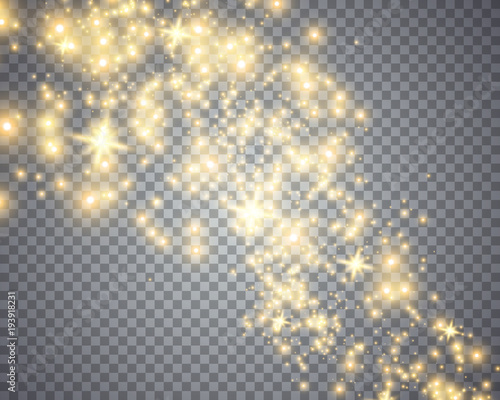 Glowing magical wave of glitter star. Graphic concept for your design