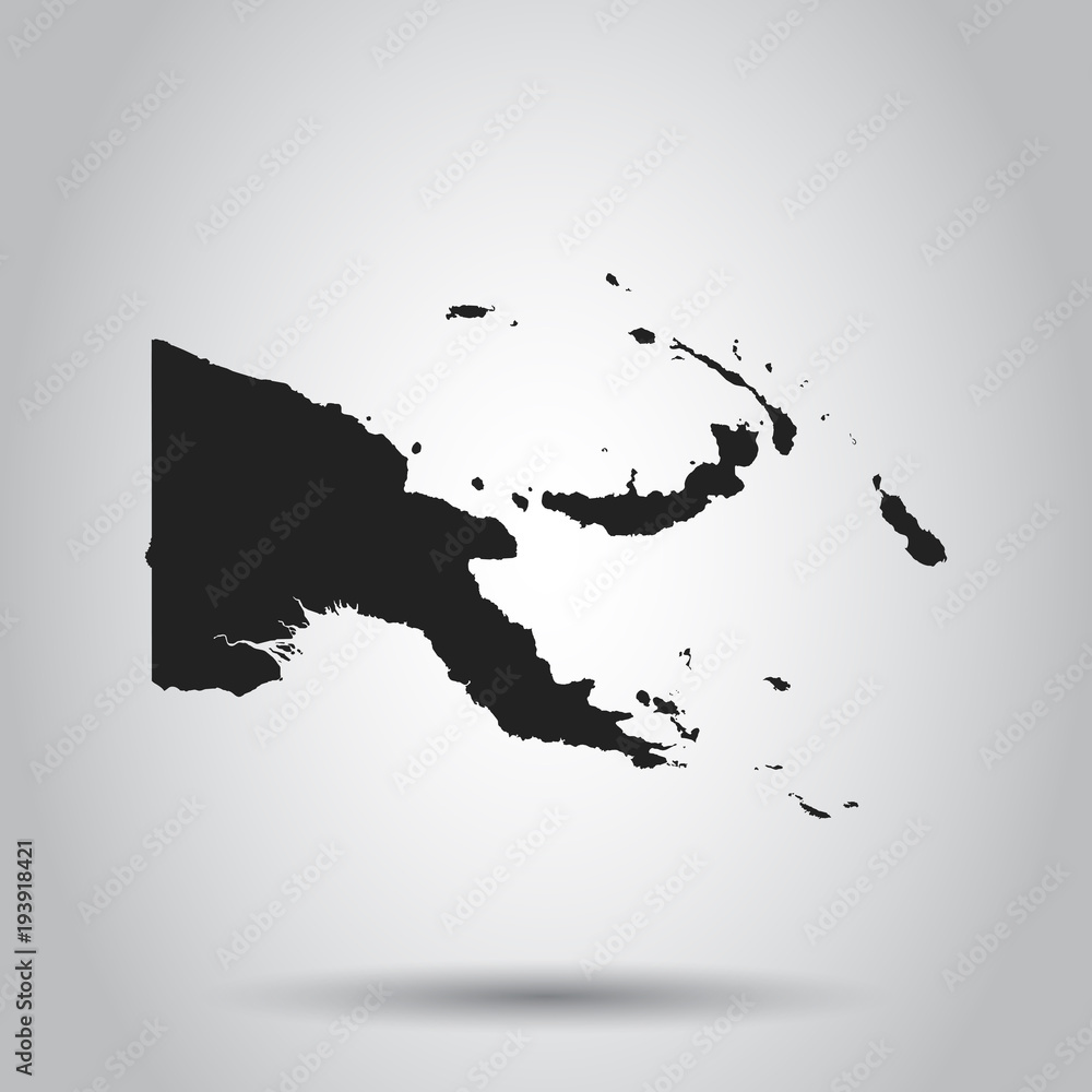 Papua New Guinea vector map. Black icon on white background. Papua New Guinea vector map. Black icon on white background.