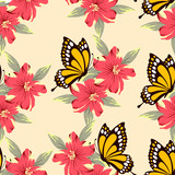 pattern with yellow butterfly