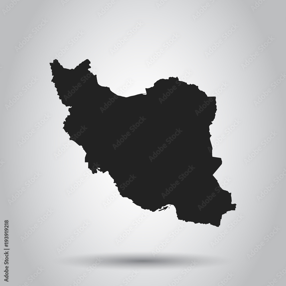 Iran vector map. Black icon on white background.