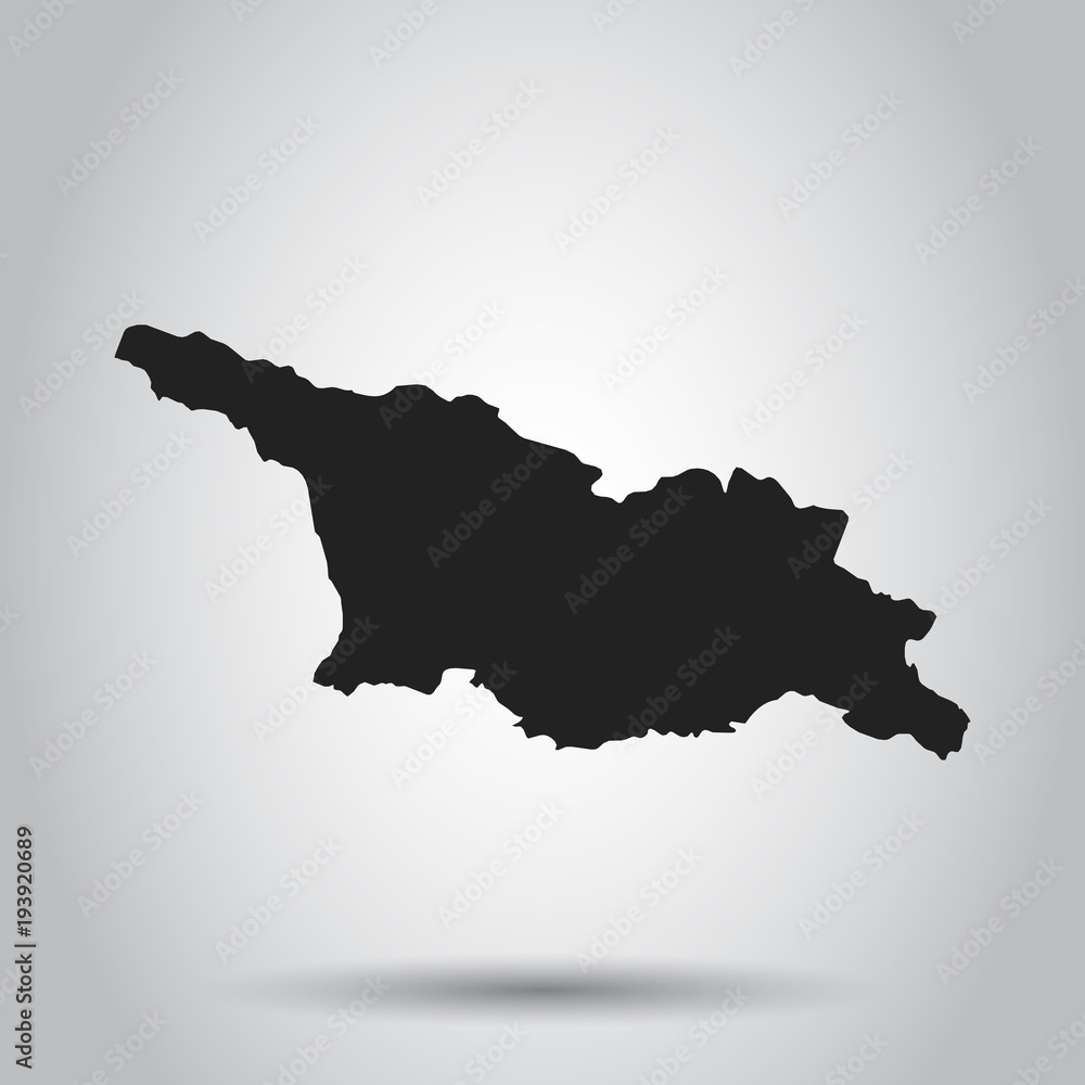 Georgia vector map. Black icon on white background.