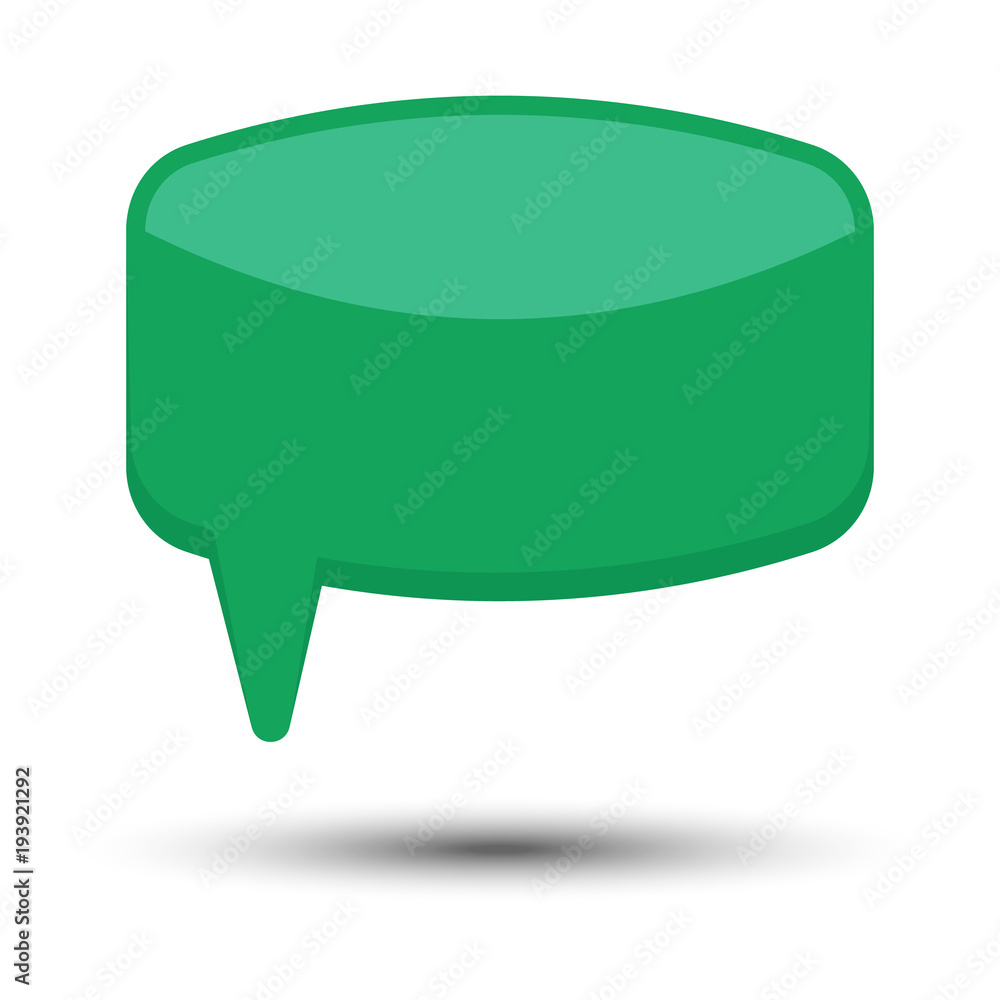 Green cartoon comic balloon speech bubble without phrases and with shadow. Vector illustration.
Green cartoon comic balloon speech bubble without phrases and with shadow. Vector illustration.