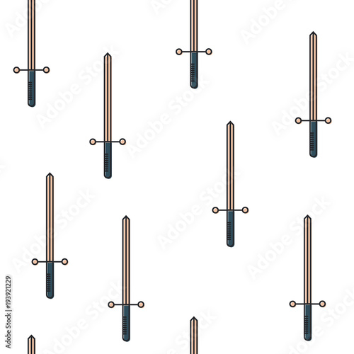 Seamless pattern with sword