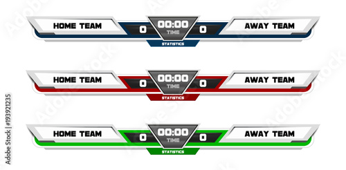Scoreboard Digital Screen Graphic Template for Broadcasting of soccer, football or futsal, illustration vector design template for soccer league match. Vector file design