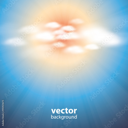 Abstract Sun and Cloudy Sky Background 