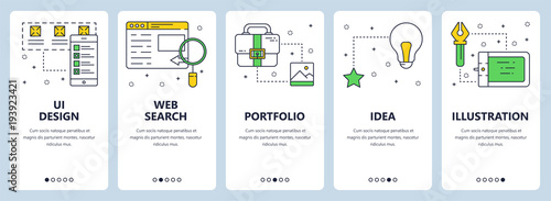 Vector modern thin line ui design vertical web banner set