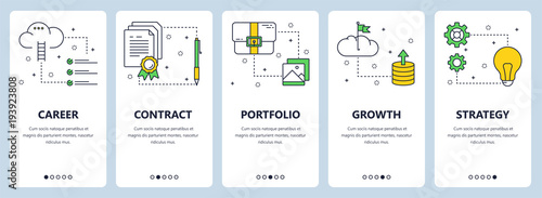 Vector modern thin line career vertical web banner set