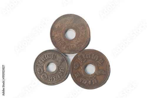 Ancient  Thailand coins in 1919,1921,1939
