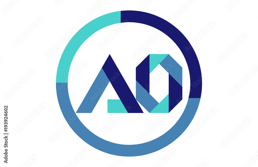AO Global Circle Ribbon letter Logo AO Global Circle Ribbon letter Logo