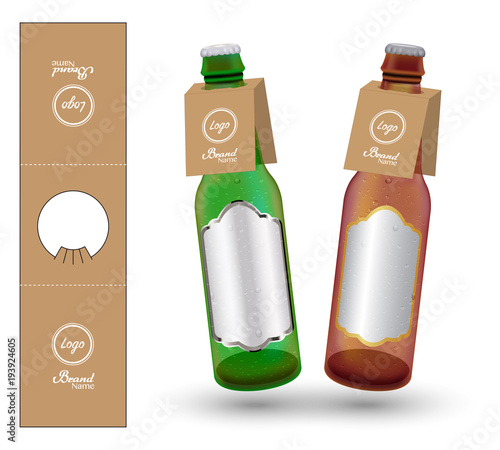 Paper Bottle Neck Hang Tag die-cut vector