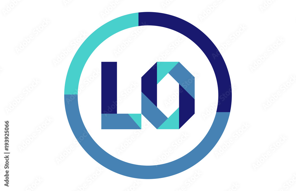 Fototapeta premium LO Global Circle Ribbon letter Logo