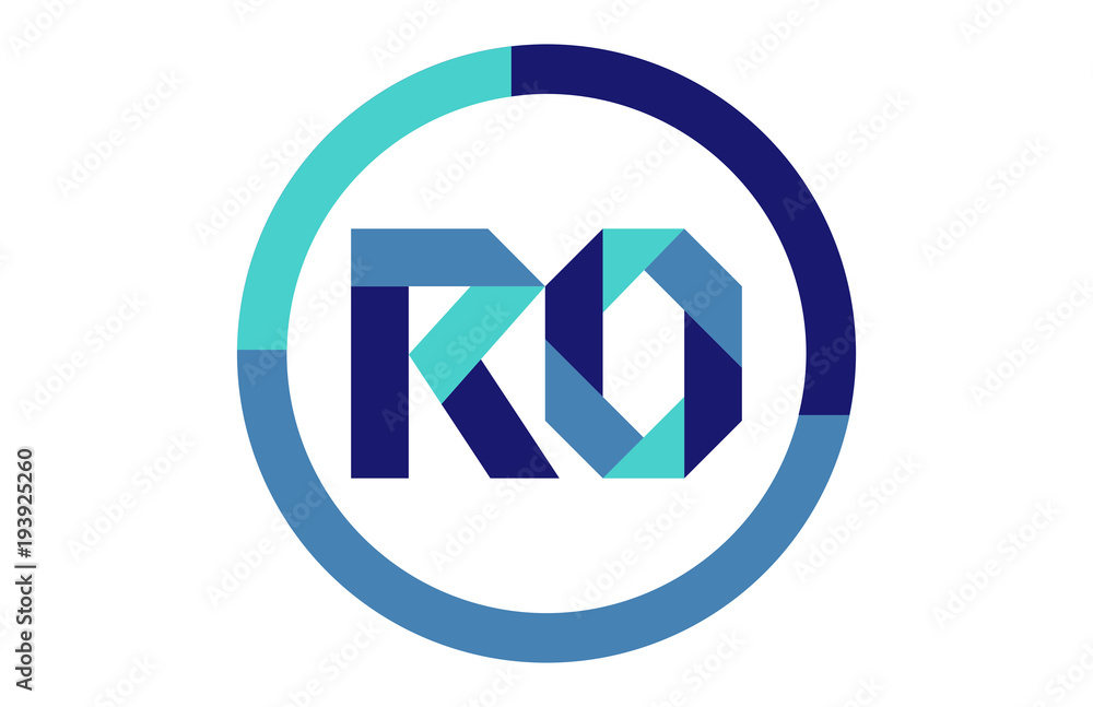 RO Global Circle Ribbon letter Logo RO Global Circle Ribbon letter Logo