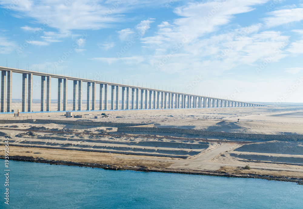 The Suez Canal Bridge, also known as Al Salam Bridge, Egyptian-Japanese Friendship Bridge, Al Salam Peace Bridge or Mubarak Peace Bridge