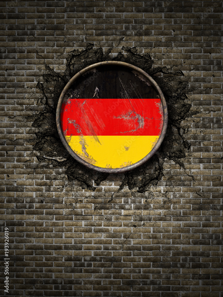 Old Germany flag in brick wall