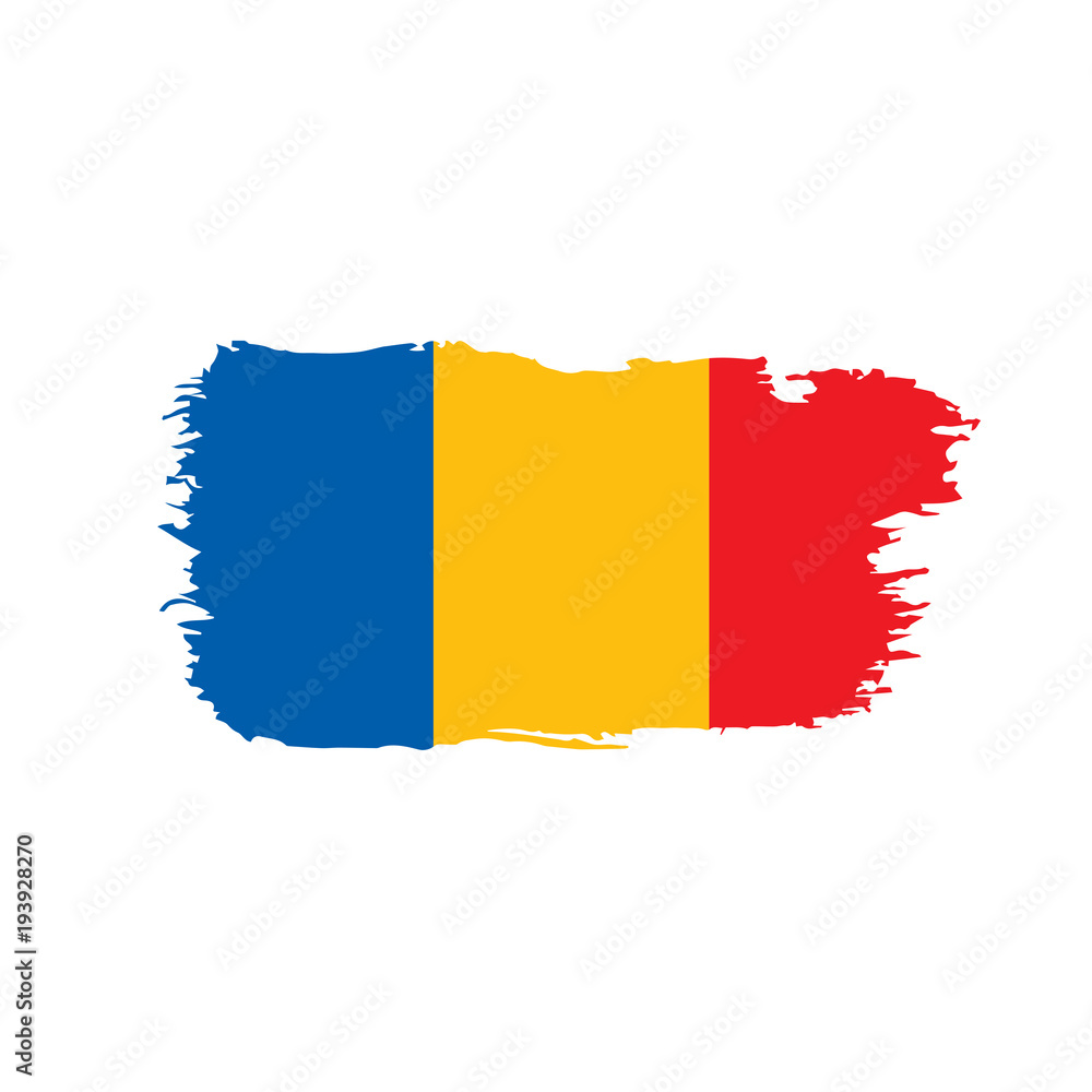 Obraz premium Chad flag, vector illustration