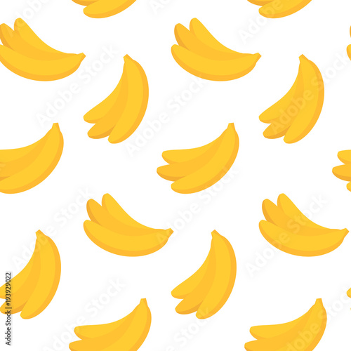 Seamless pattern with yellow bananas in flat style. Vector illustration.