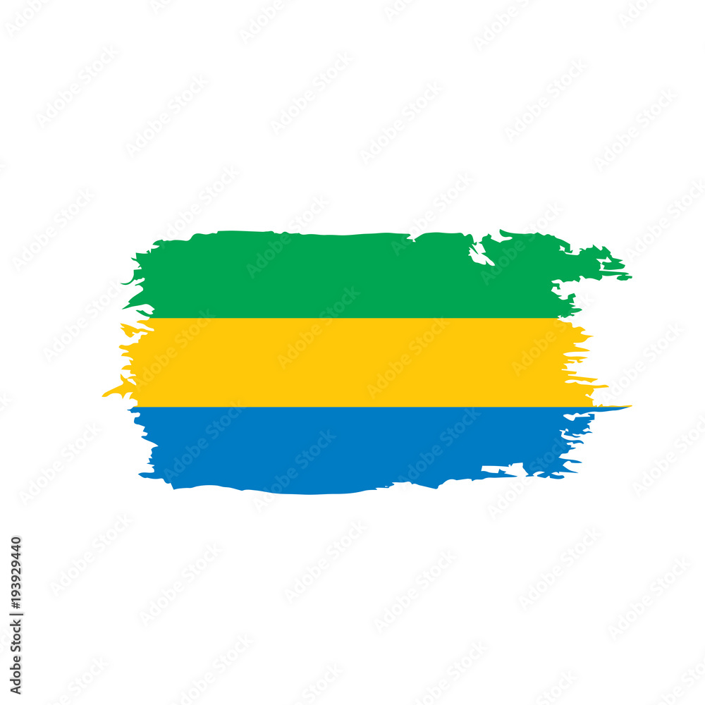 Gabon flag, vector illustration Gabon flag, vector illustration