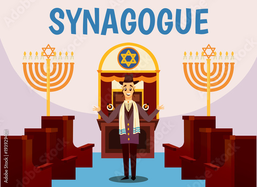 Jewish Synagogue Cartoon Background